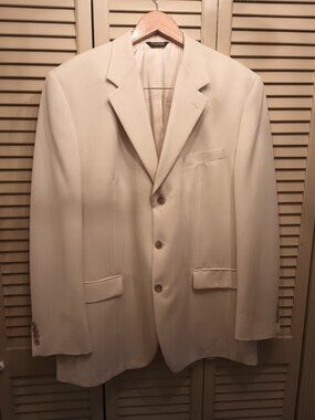 CHAPS Cream color Men's Suit Jacket 44L